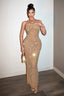 Luxury Rhinestone Bodycon Strapless Sequin Dress