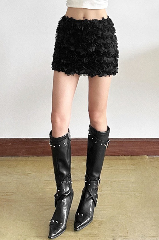 3D Floral Mini Bodycon Skirt Secondary image