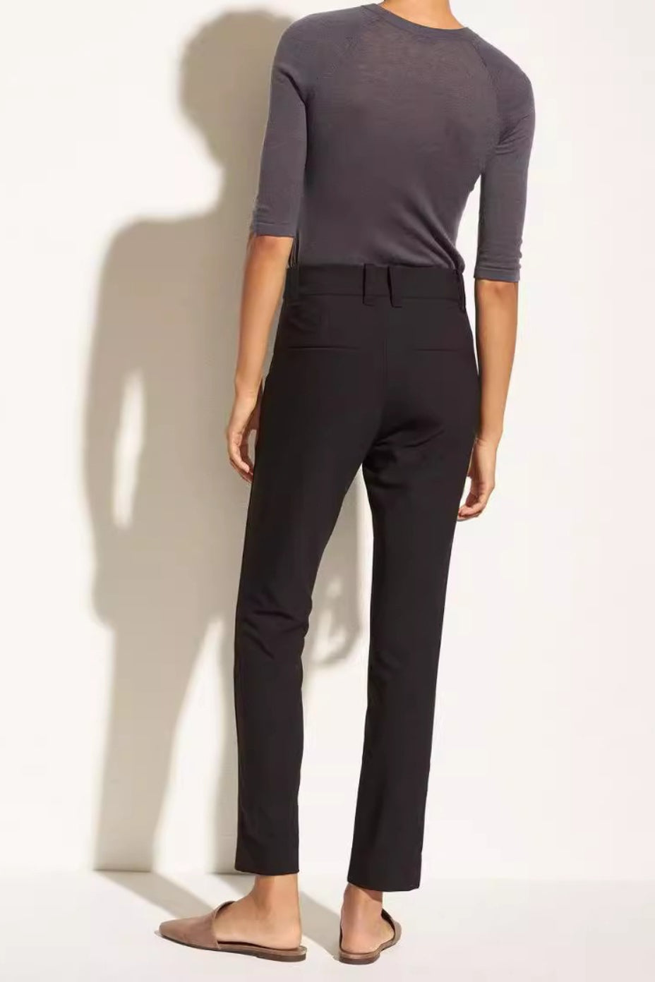 Cropped Straight High Waist Stretch Minimalist Pants Secondary image