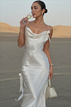 Vacation Backless Cami Fitted Maxi Dress