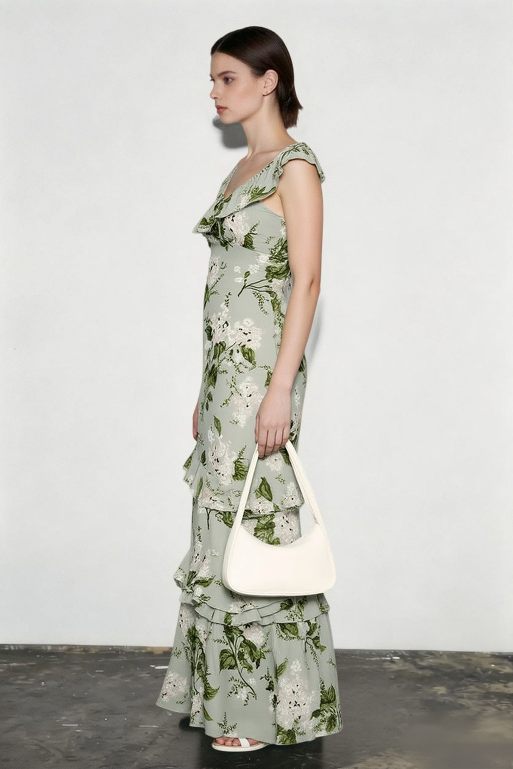 Elegant Ruffle Floral Dress
