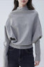 Mock Neck Batwing Knit Top