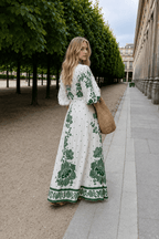 Printed Long-Sleeve Boho Dress