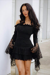 Gothic Lace Bell Sleeve Birthday Dress