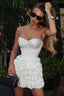 Floral Applique Corset A Line Mini Dress