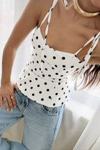 Dotted Backless Cami Top