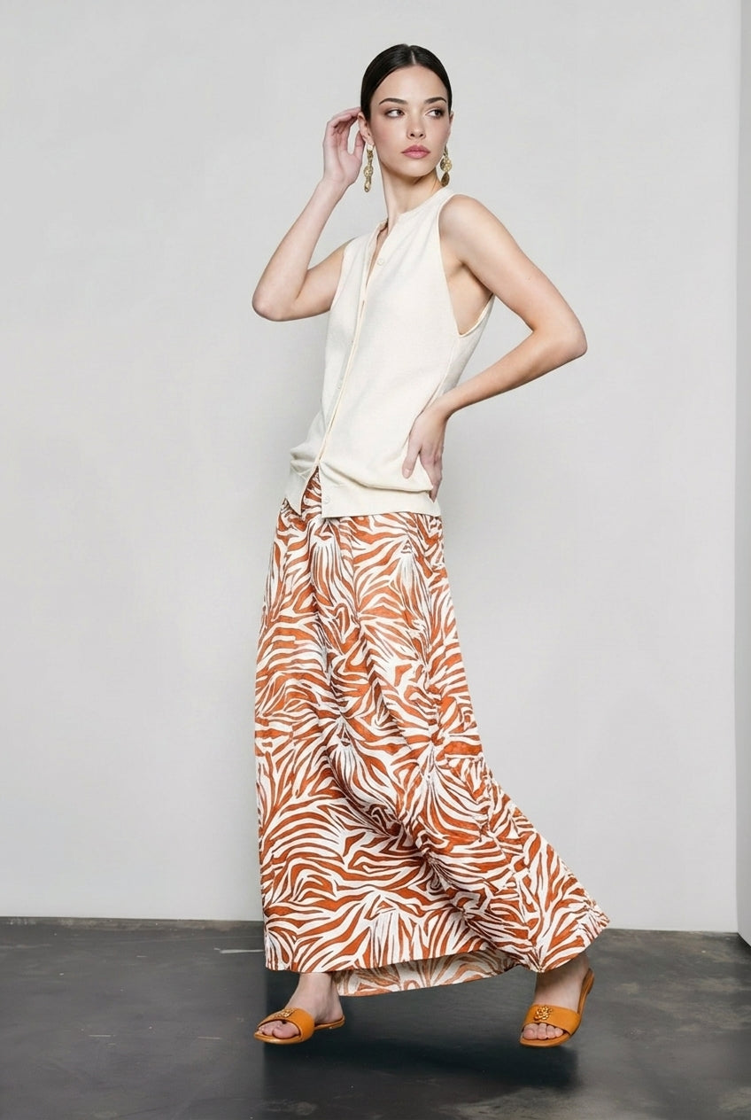 Elegant Zebra Print Umbrella Vacation Skirt Secondary image