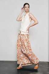 Elegant Zebra Print Umbrella Vacation Skirt