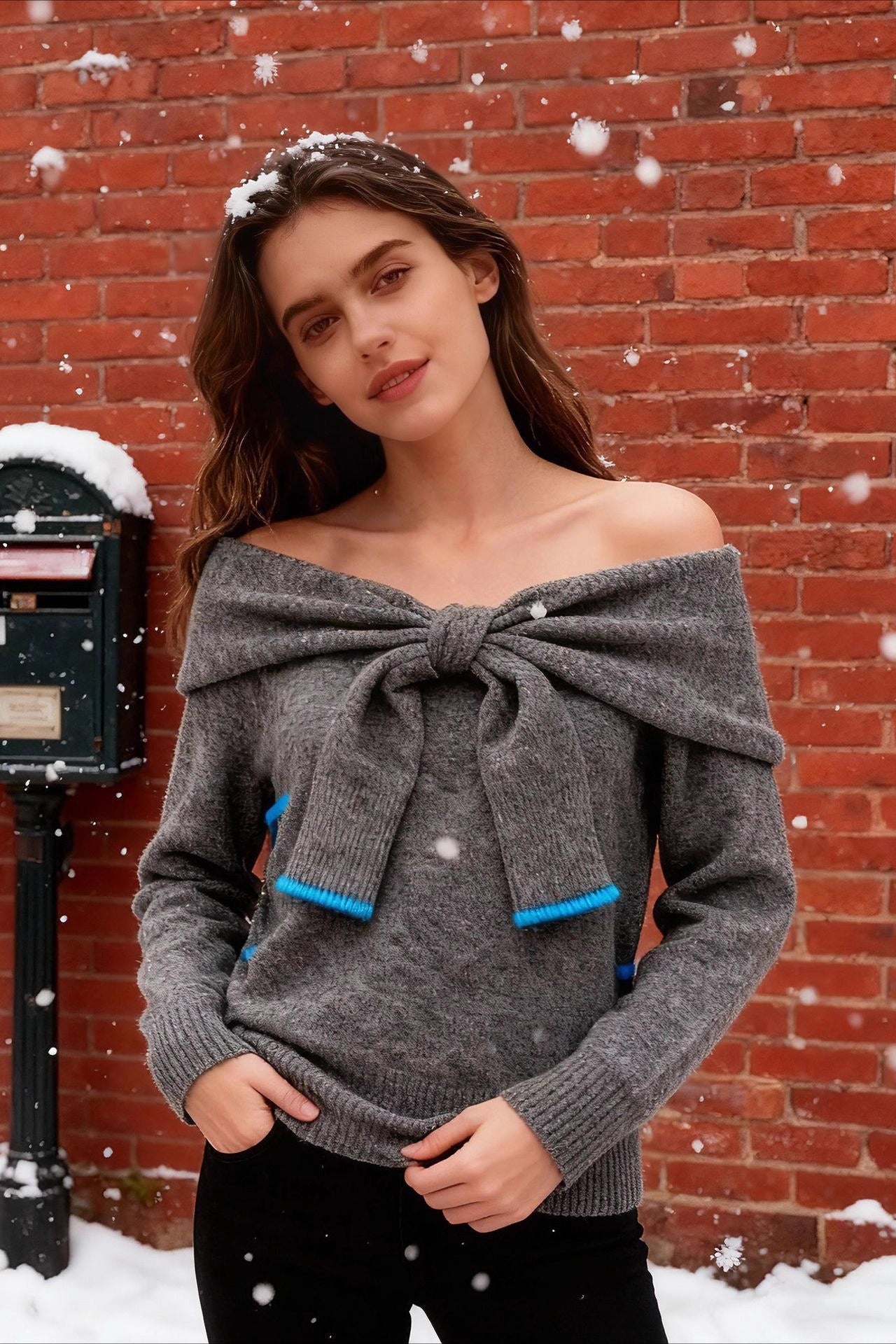 Chic Off Shoulder Slim Knit Top Main image