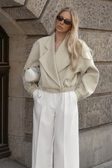 Office Ready Notch Lapel Wool Blend Coat