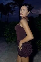 Sultry Pleated Mini Slip Dress
