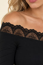 Eyelash Lace Off Shoulder Top