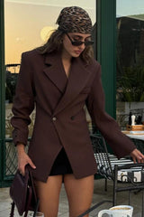 Two-Button Tailored Notch Lapel Blazer