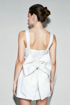 Square Neck Bow Bodycon Party Dress