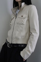 Utility Stand Collar Cropped Jacket