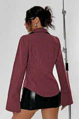 Office Chic Stripe Button Blouse