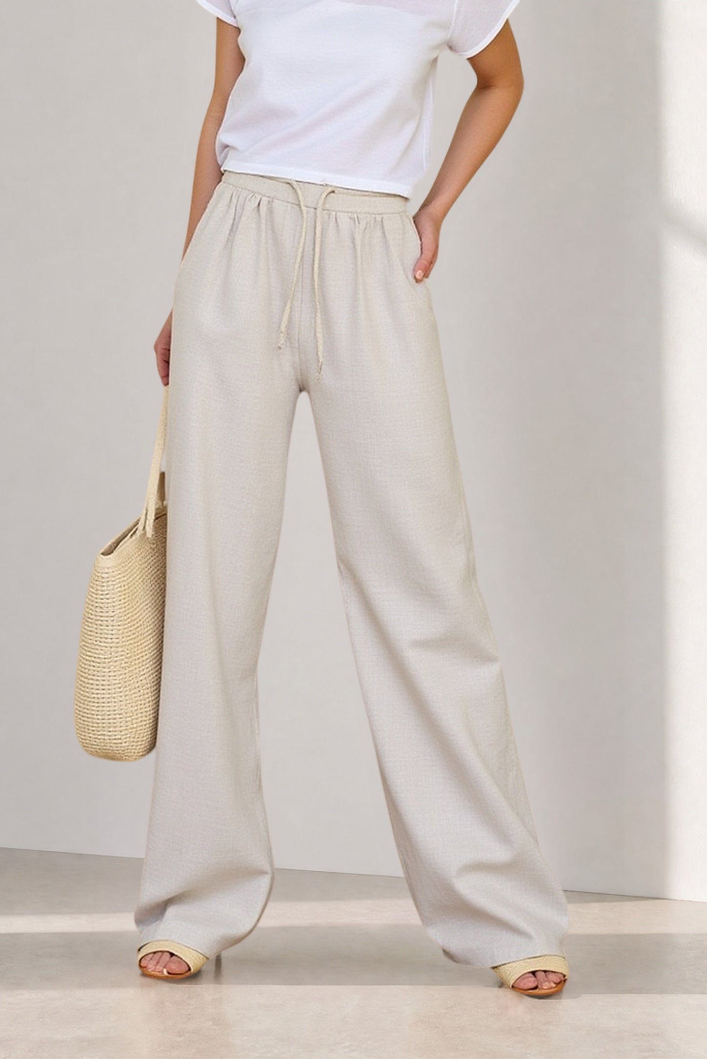 Linen Relaxed Straight Pants Main image
