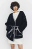 Tie Front Color Block Cardigan