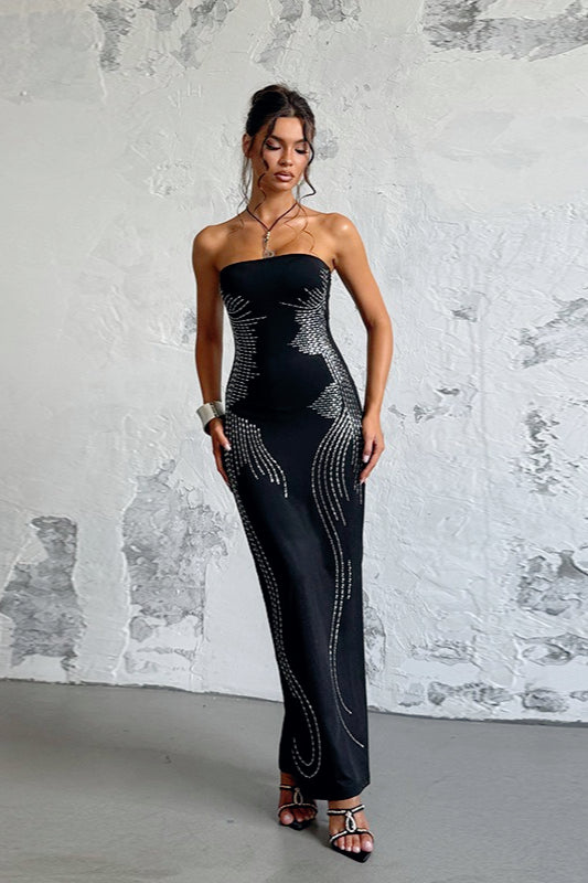 Strapless Rhinestone Maxi Birthday Dress Main image