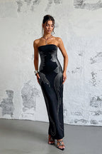 Strapless Rhinestone Maxi Birthday Dress