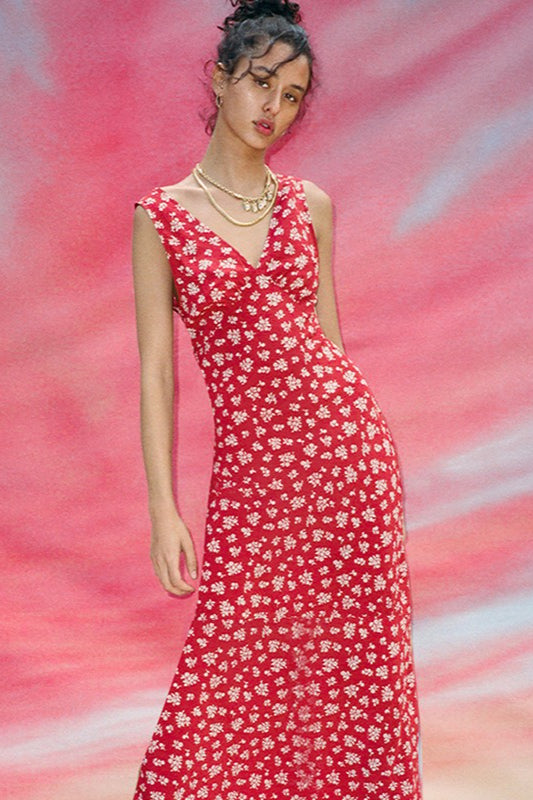 V-Neck Sleeveless Slip Floral Dress Secondary image
