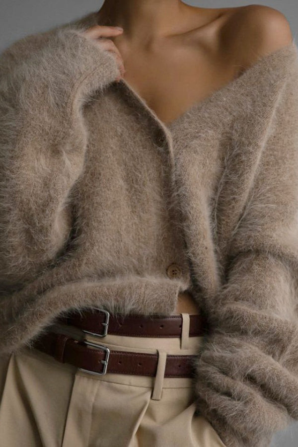 V Neck Mohair Blend Cardigan Secondary image