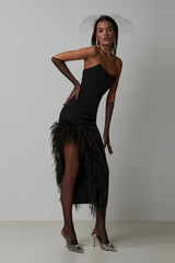 Ostrich Feather French Gown Prom Dress