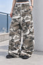 Camo Drawstring Wide Leg Cargo Pants