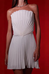 Sexy Chic Ruched Strapless Backless High Waist Cocktail Dress