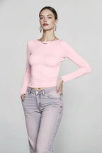 DressBetty - 2024 Basic Round Neck Long Sleeve Pullover Tee