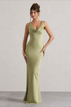Satin Mermaid Low-Back Party Dress