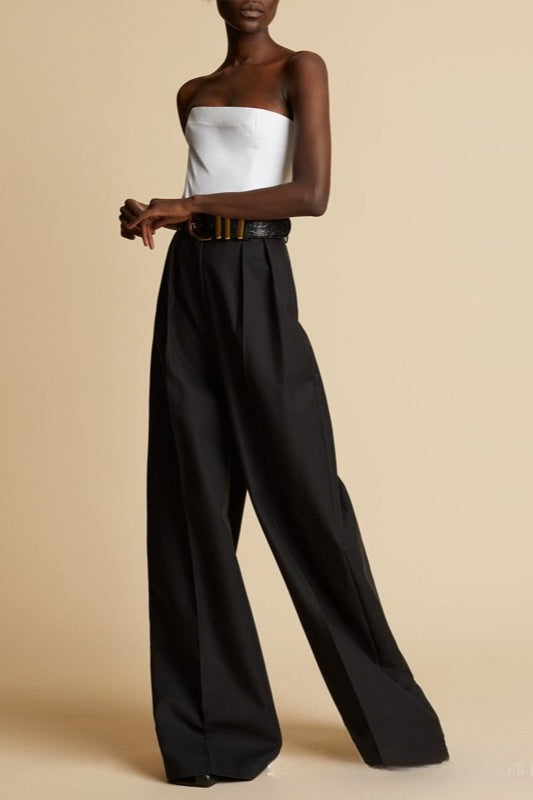 High Waisted Korean Style Floor Grazing Wide Leg Pants Main image