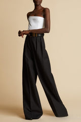 High Waisted Korean Style Floor Grazing Wide Leg Pants
