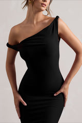 Sexy One Shoulder Solid Bodycon Dress