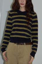 Relaxed Fit Striped Knit Top