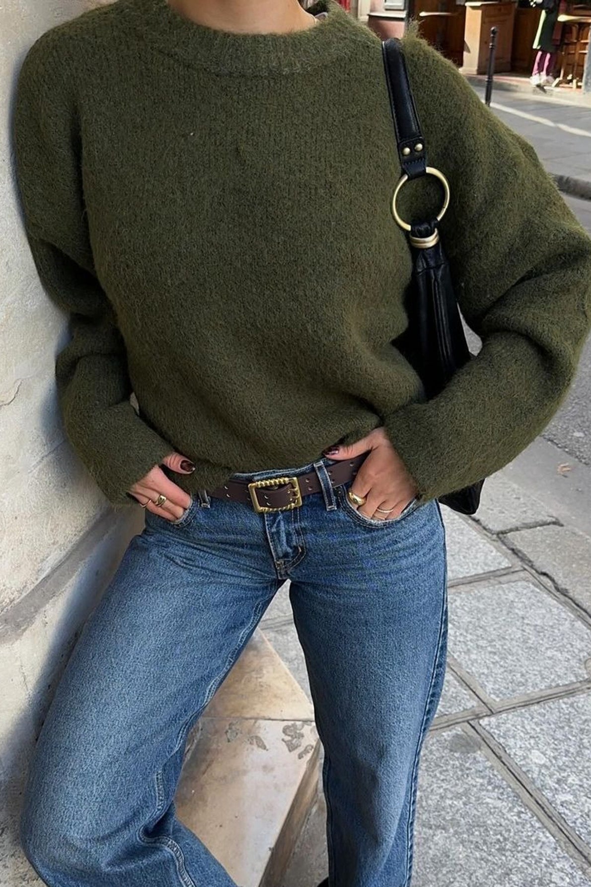 Plain Ribbed Long Sleeve Sweater Secondary image