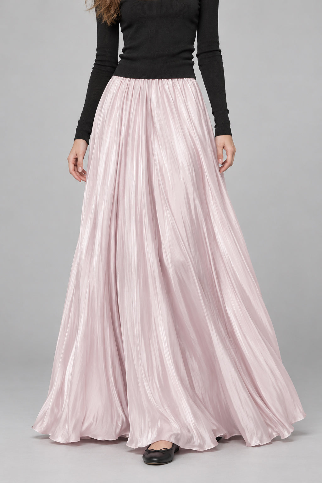 Mermaid Shiny Acetate Like Maxi Skirt