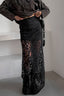 Lace Cut Out A Line Maxi Skirt