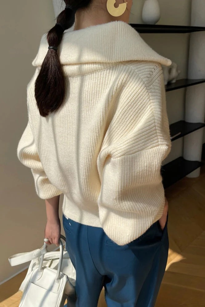 Zip Front Relaxed Knit Cardigan Secondary image