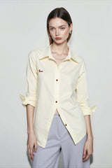 Linen Blend Embroidered Blouse