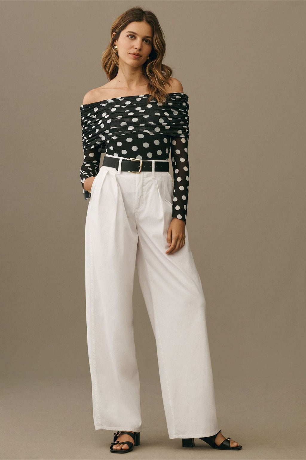 Abstract Print Mesh Off Shoulder T-shirts
