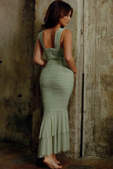 Ruched Panel Slip Dress