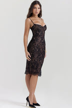 Spaghetti Strap Bodycon Lace Dress
