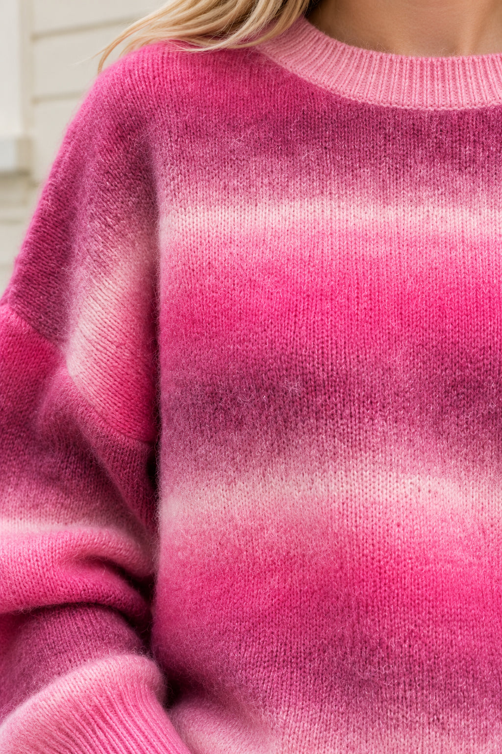Ombre Crew Neck Relaxed Sweater