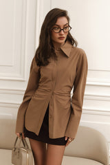 Slim Fit Ruched Waist Blouse