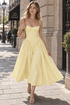 Elegant Vintage Satin Halter Maxi Prom Dress