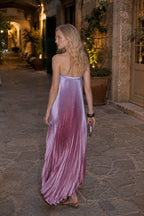 Tube Top Pleated Mermaid Maxi Dress