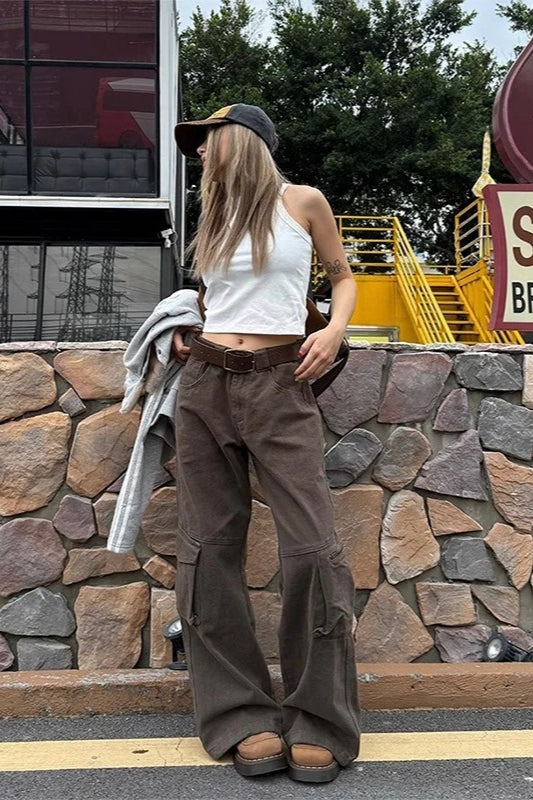 Retro 90s Style Dark Brown Jeans Secondary image
