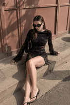 Leopard Gradient Gothic Mini Dress