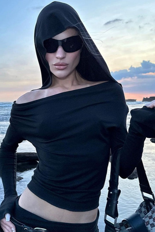 Dark Style Hooded V-Neck Hoodie Main image